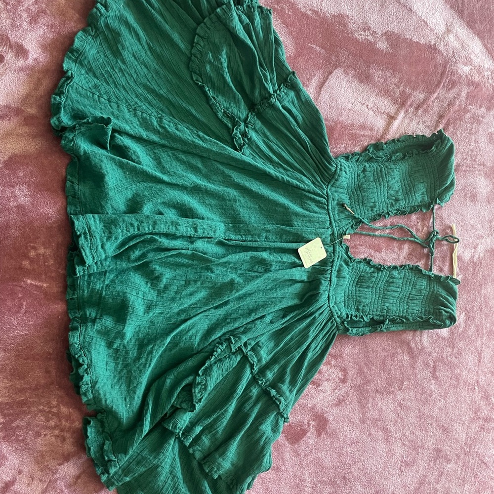 Emerald Green Ruffled Dress